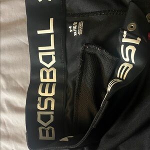 Under Armour Black Baseball Pants with White Lettering (lightly used)